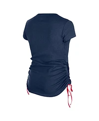 New Era Women's Navy England Patriots Ruched Side T-Shirt