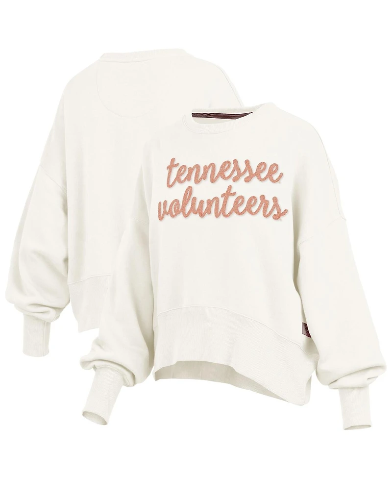 Pressbox Women's Cream Tennessee Volunteers Chelsea Oversized Pullover Sweatshirt