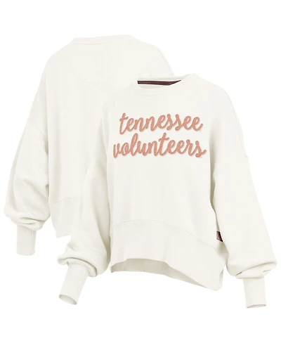 Pressbox Women's Cream Tennessee Volunteers Chelsea Oversized Pullover Sweatshirt