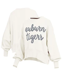 Pressbox Women's Cream Auburn Tigers Chelsea Oversized Pullover Sweatshirt