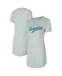 Concepts Sport Women's Gray Miami Dolphins Petition Knit Nightshirt