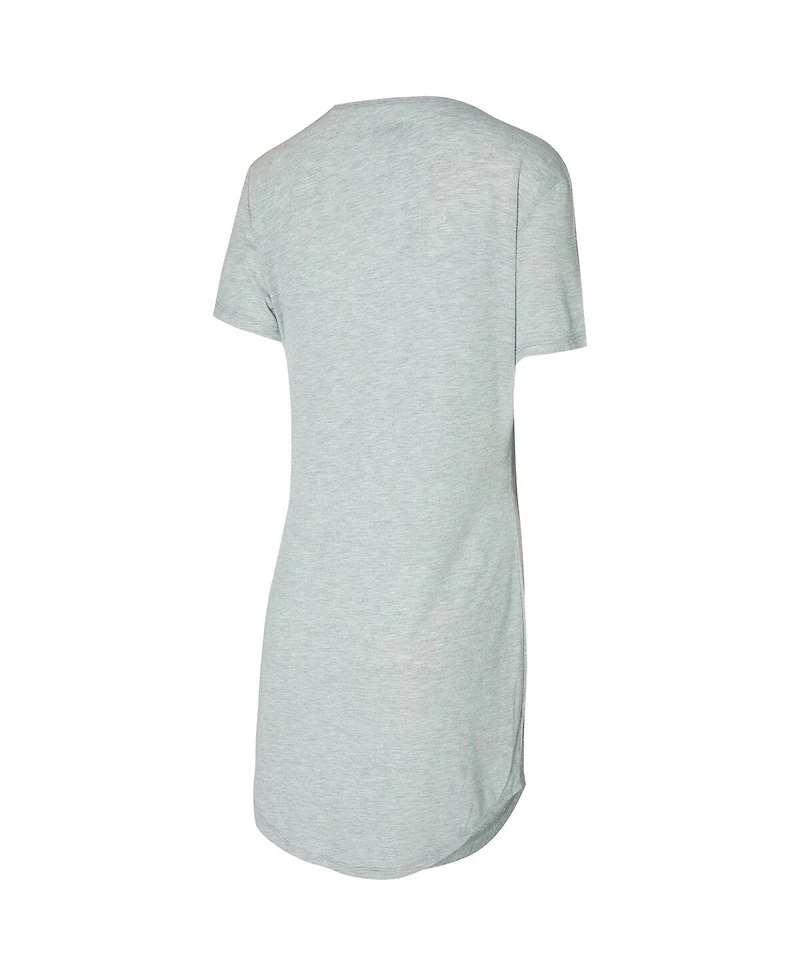 Concepts Sport Women's Gray Green Bay Packers Petition Knit Notch Neck Nightshirt