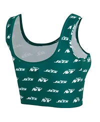 Concepts Sport Women's Green New York Jets Record Allover Print Bralette