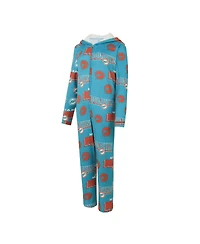 Concepts Sport Women's Aqua Miami Dolphins Roadway Allover Print Microfleece Full-Zip Union Dress