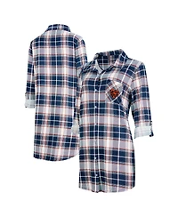 Concepts Sport Women's Navy Chicago Bears Ashford Plaid Knit Nightshirt