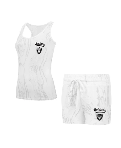 Concepts Sport Women's Las Vegas Raiders Quartz Hacci Knit Tank Top and Shorts Sleep Set