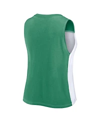 Fanatics Women's Green/White Miami Hurricanes Color block High Neck Tank Top