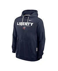 Nike Men's Navy Liberty Flames 2025 Sideline Performance Pullover Hoodie