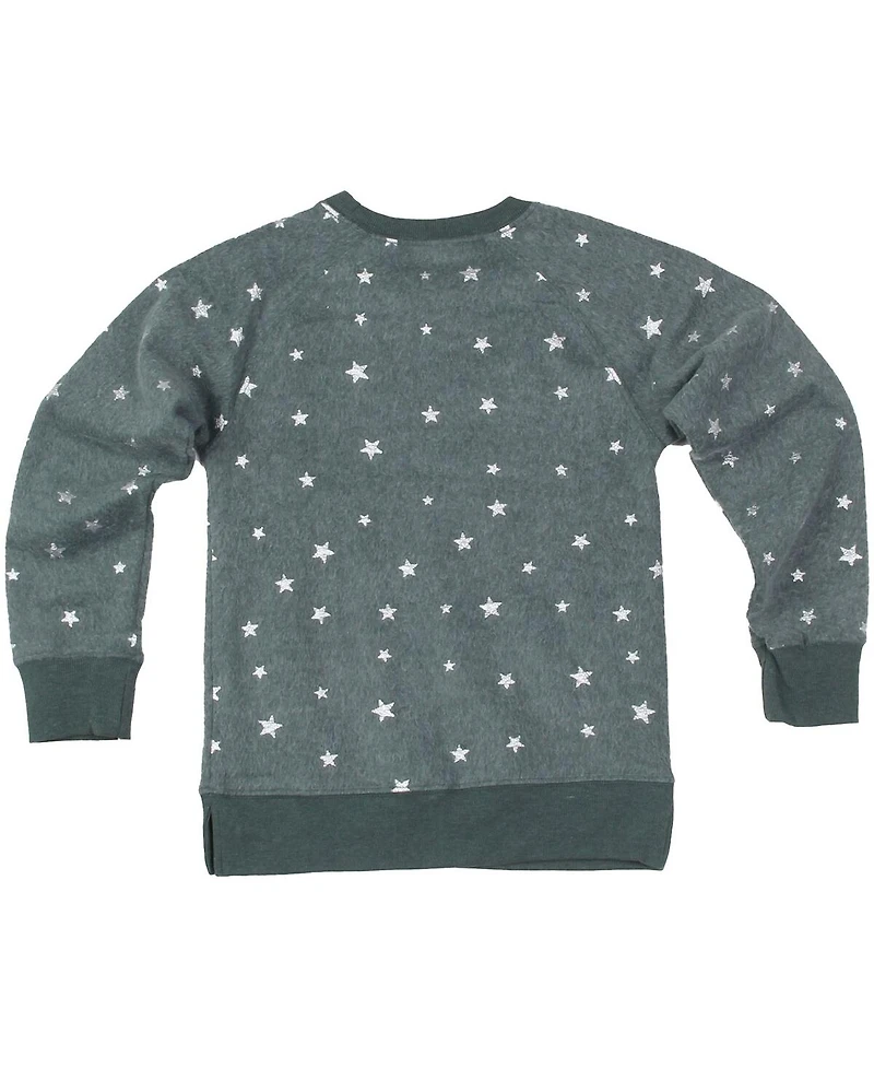 Wes & Willy Big Girls Green Bay Packers Shimmer Star Reverse Fleece Pullover Sweatshirt