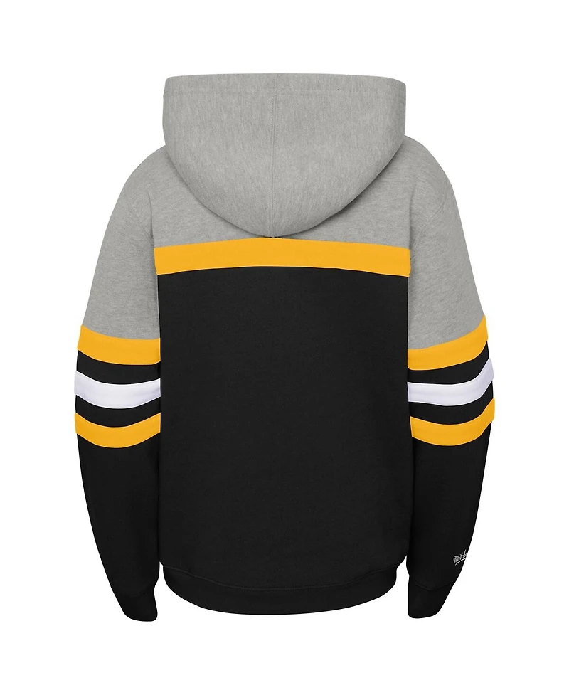 Mitchell & Ness Big Boys and Girls Black Pittsburgh Steelers Throwback Head Coach Pullover Hoodie