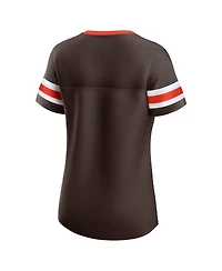 Fanatics Women's Brown Cleveland Browns Lace-Up Bling T-Shirt