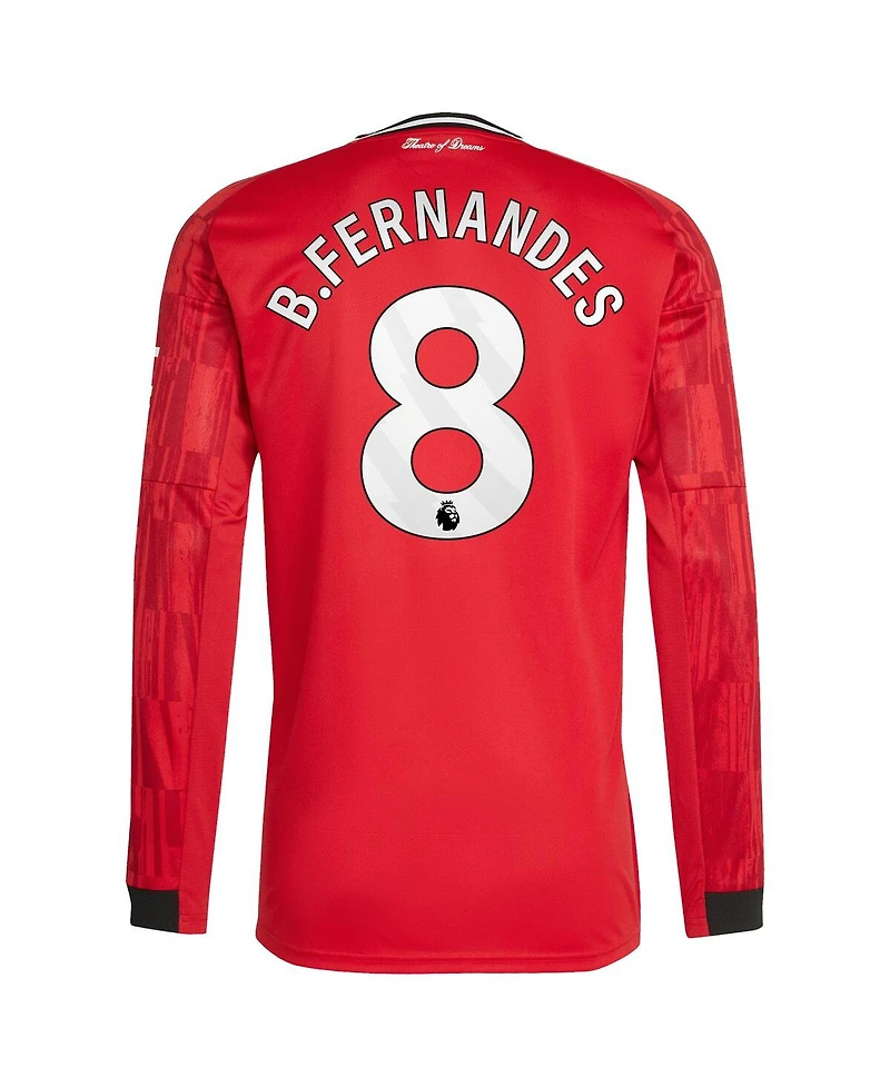 Adidas Men's Bruno Fernandes Red Manchester United Home 2025/26 Replica Player Long Sleeve Jersey