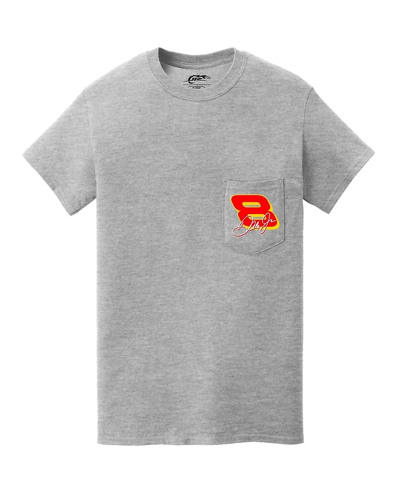 Jr Motorsports Official Team Apparel Men's Heather Gray Dale Earnhardt Jr. Sun Drop 8 Camaro Pocket T-Shirt