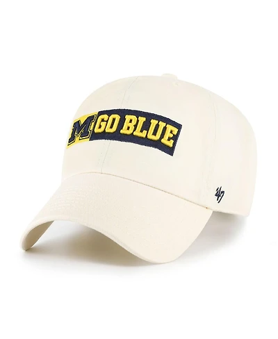 '47 Brand Men's Natural Michigan Wolverines Clean Up Adjustable Hat