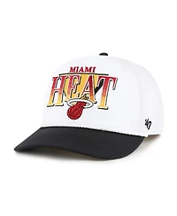 '47 Brand Men's White/Black Miami Heat Tribute Two-Tone Hitch Adjustable Hat