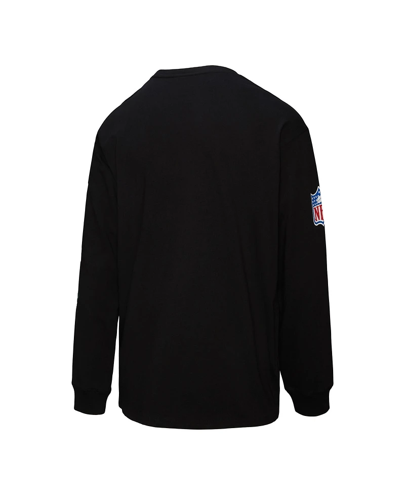 Mitchell & Ness Men's Black Miami Dolphins Training Camp Vintage Logos Long Sleeve T-Shirt