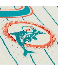 Mitchell & Ness Men's Dan Marino Cream Miami Dolphins Name Number Mesh Button-Up Baseball Jersey