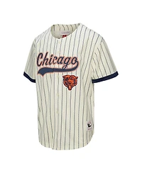 Mitchell & Ness Men's Walter Payton Cream Chicago Bears Name Number Mesh Button-Up Baseball Jersey