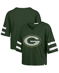'47 Brand Women's Green Bay Packers Premier Scout Cropped V-Neck T-Shirt