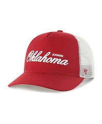 '47 Brand Men's and Women's Crimson Oklahoma Sooners Contemporary Basics Foundation Trucker Hitch Adjustable Hat