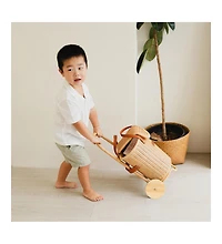 Momiji - Handcrafted Rattan Eric Shopping Trolley with detachable Tote Bag and Wooden Wheels - Wicker