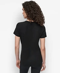 Dkny Women's Sport Glitter Logo Crew Neck T-shirt