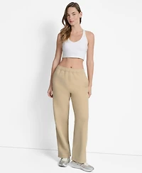 Dkny Women's Hd Logo Boyfriend Open Leg Pants