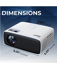 Impecca 200 Ansi Lumens Home Theater Projector, 720P, up to 180”+Protective Case