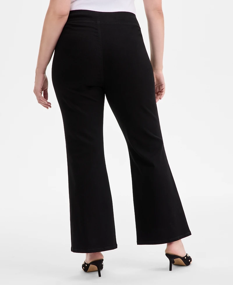 I.n.c. International Concepts Plus High-Rise Pull-On Flared Jeans, Macy's Exclusive