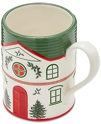 Spode Christmas Tree Village Mug, Green
