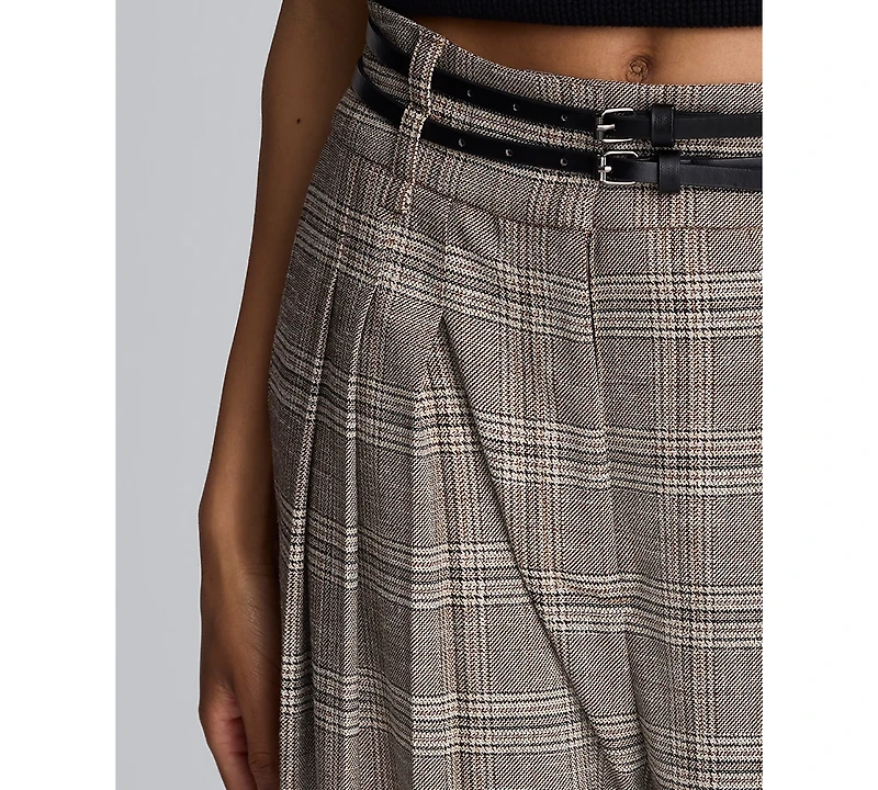 Kenneth Cole Women's Plaid High-rise Pants