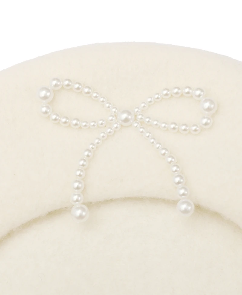 kate spade new york Pearl Bow Felt Beret