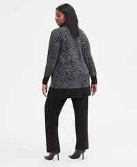 I.N.C. International Concepts Plus Size Animal Jacquard Cardigan High Rise Leggings Macys Exclusive