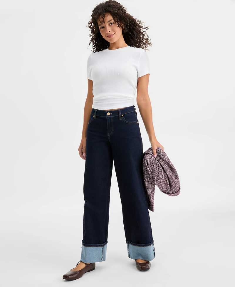 Liverpool Los Angeles Women's Morgan Cuffed Wide-Leg Jeans