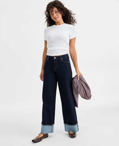 Liverpool Los Angeles Women's Morgan Cuffed Wide-Leg Jeans