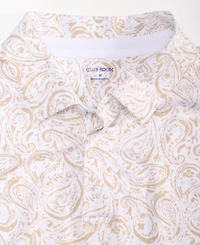 Club Room Men's Short Sleeve Paisley Pima Cotton Polo Shirt, Macy's Exclusive