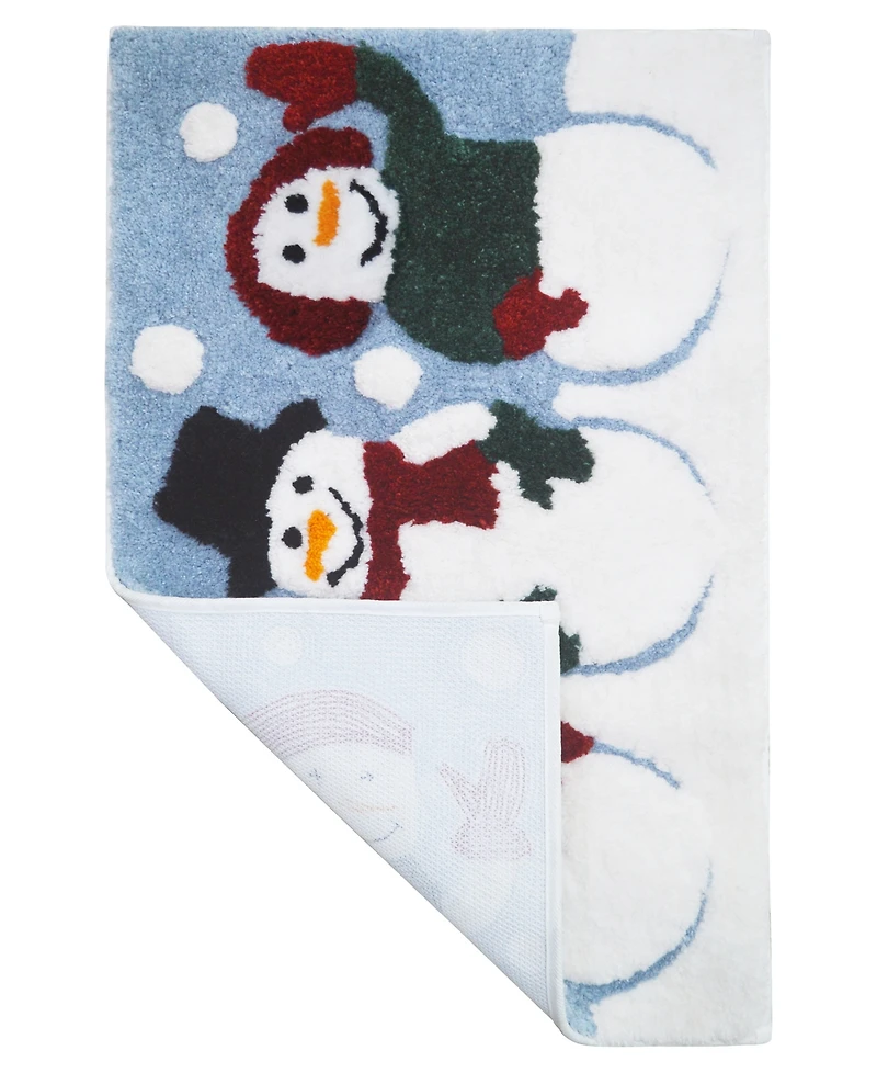 Holly Bells Snowman Trio Bath Rug, 20" x 32"