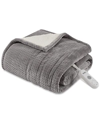 Premier Comfort Heated Waffle to Sherpa Throw, 50" x 60"