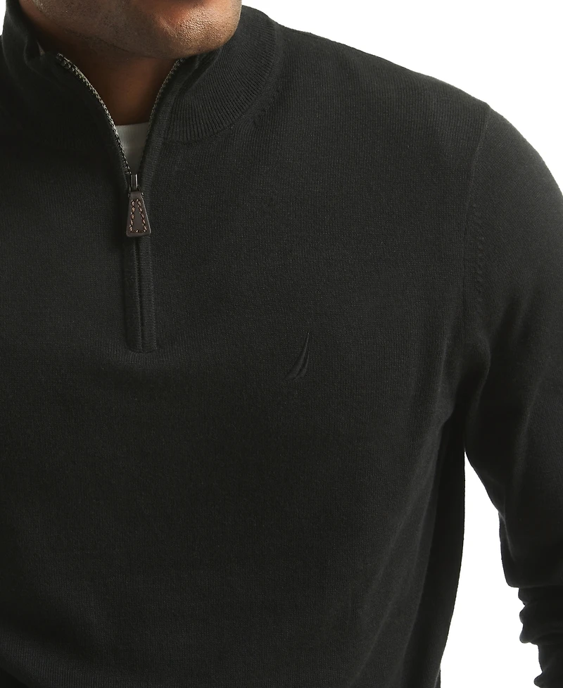 Nautica Men's Navtech Classic-Fit Solid Quarter Zip Sweater