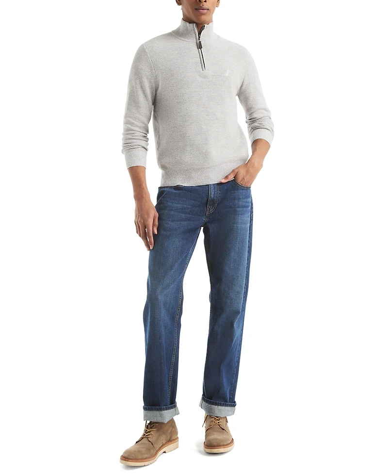 Nautica Men's Ribbed Collar Sweater
