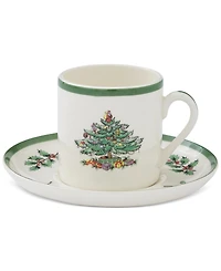 Spode Christmas Tree Espresso Cup & Saucers, Set of 4
