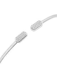 Wrapped Diamond Pave Cluster Cuff Bangle Bracelet (1/10 ct. t.w.) in 10k White Gold, Macy's Exclusive