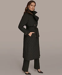 Donna Karan New York Women's Belted Maxi Quilted Coat