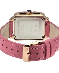 GV2 by Gevril Women's Bari Diva Rose Pink Leather Strap Watch, 34mm