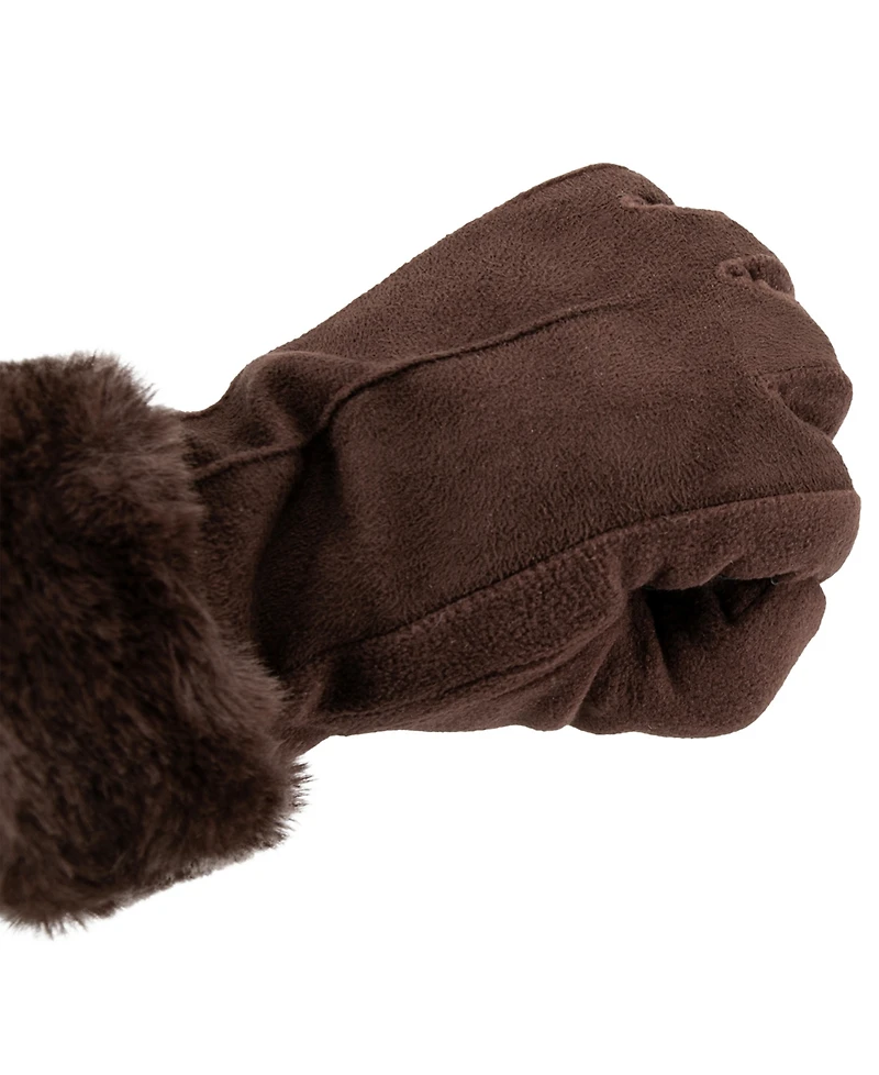 Isotoner Signature Women's Mya smartDRI Faux-Fur Cuff Gloves
