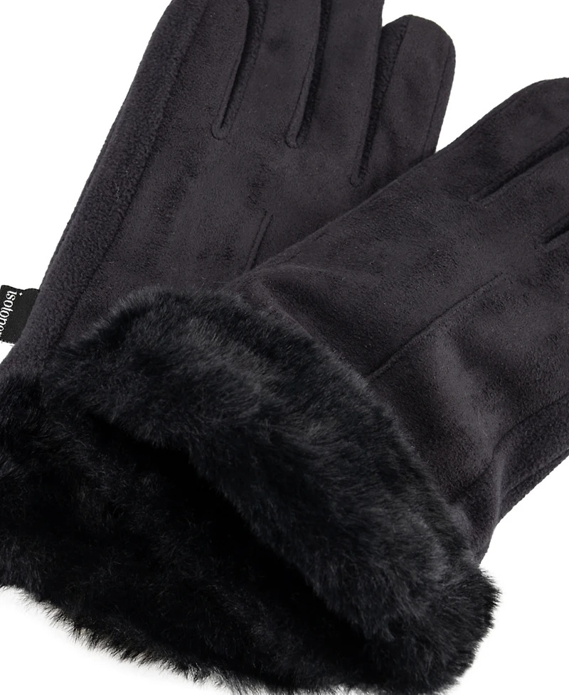 Isotoner Signature Women's Mya smartDRI Faux-Fur Cuff Gloves