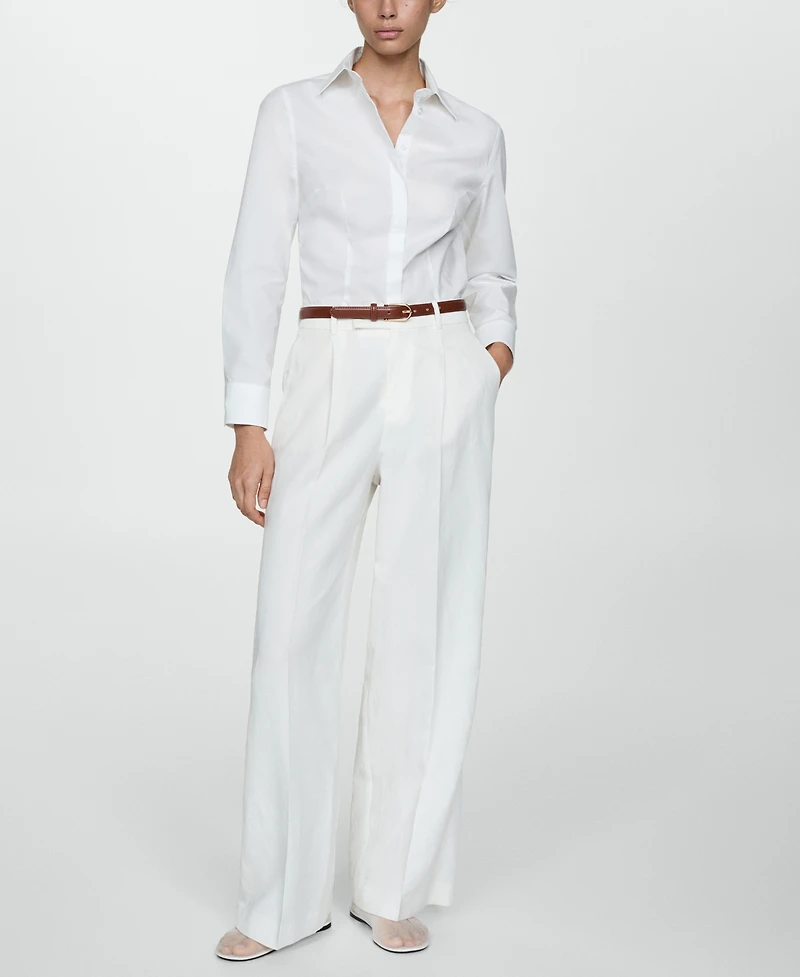 Mango Women's Fitted Cotton Shirt