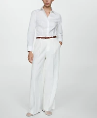 Mango Women's Fitted Cotton Shirt