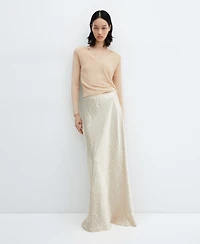 Mango Women's V-Neck Lurex Sweater