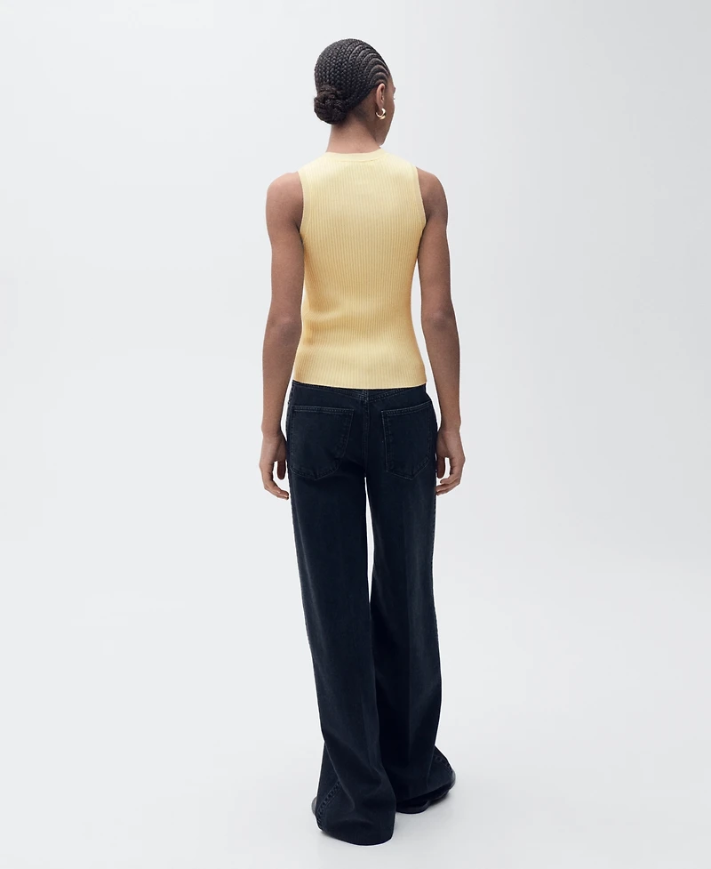 Mango Women's Ribbed Knit Top